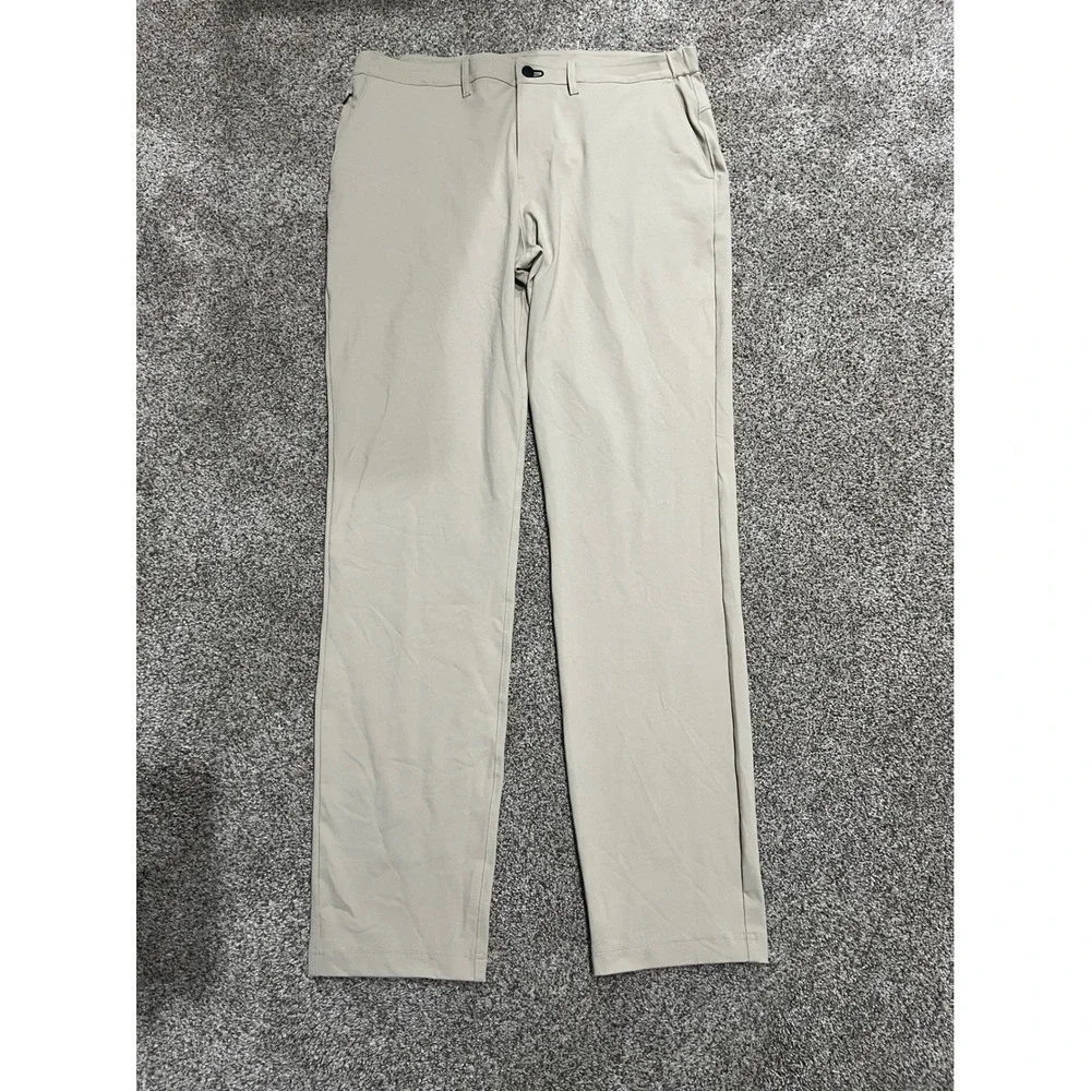NOBULL Mens Lightweight Performance Chino Pants Sand Beige ACTUAL 38x34 Stretch